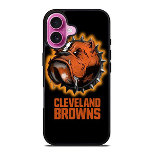 CLEVELAND BROWNS FOOTBALL LOGO DAWG POUND MASCOT iPhone 16 Plus Case Cover