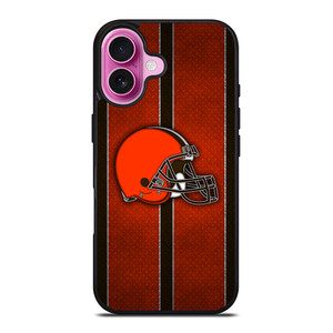 CLEVELAND BROWNS NFL METAL STRIPE iPhone 16 Plus Case Cover
