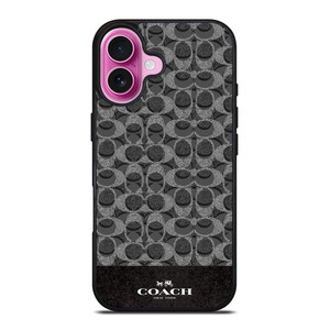 COACH NEW YORK LOGO DARK GREY iPhone 16 Plus Case Cover
