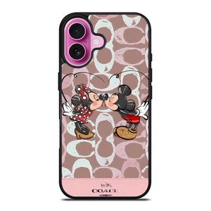 COACH NEW YORK LOGO MICKEY MINNIE MOUSE DISNEY KISS iPhone 16 Plus Case Cover