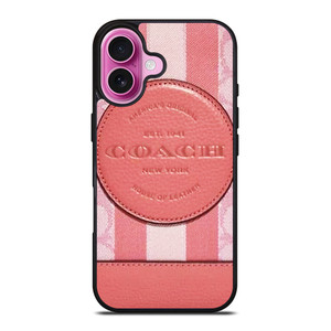 COACH NEW YORK LOGO PINK WALLET iPhone 16 Plus Case Cover