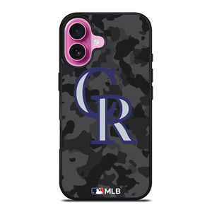 COLORADO ROCKIES BASEBALL BLACK CAMO iPhone 16 Plus Case Cover COLORADO ROCKIES BASEBALL BLACK CAMO iPhone 16 Plus Case Cover