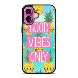 CUTE PINAPPLE GOOD VIBES ONLY iPhone 16 Plus Case Cover