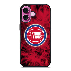 DETROIT PISTONS BASKETBALL NBA FIRE iPhone 16 Plus Case Cover