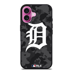 DETROIT TIGERS BASEBALL BLACK CAMO iPhone 16 Plus Case Cover DETROIT TIGERS BASEBALL BLACK CAMO iPhone 16 Plus Case Cover