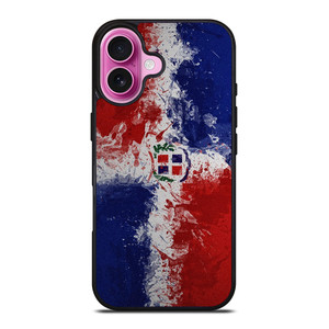 DOMINICAN REPUBLIC FLAG ART iPhone 16 Plus Case Cover