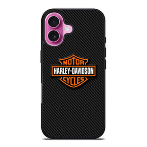 HARLEY DAVIDSON MOTORCYCLES LOGO CARBON iPhone 16 Plus Case Cover