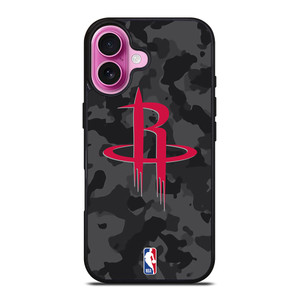 HOUSTON ROCKETS BLACK CAMO iPhone 16 Plus Case Cover HOUSTON ROCKETS BLACK CAMO iPhone 16 Plus Case Cover
