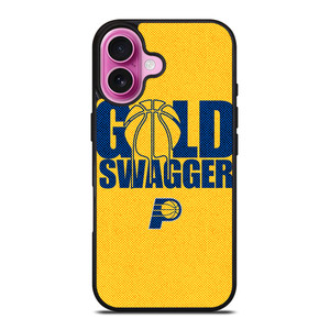 INDIANA PACERS NBA BASKETBALL GOLD SWAGGER iPhone 16 Plus Case Cover