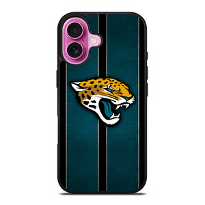 JACKSONVILLE JAGUARS NFL METAL STRIPE iPhone 16 Plus Case Cover JACKSONVILLE JAGUARS NFL METAL STRIPE iPhone 16 Plus Case Cover