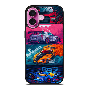 JAPAN RACING SPORTS CARS SUPRA GTR LANCER BRZ iPhone 16 Plus Case Cover