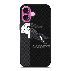 LACOSTE BLACK AND WHITE iPhone 16 Plus Case Cover LACOSTE BLACK AND WHITE iPhone 16 Plus Case Cover