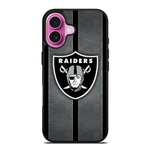 LAS VEGAS RAIDERS NFL METAL STRIPE iPhone 16 Plus Case Cover