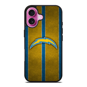 LOS ANGELES CHARGERS NFL METAL STRIPE iPhone 16 Plus Case Cover LOS ANGELES CHARGERS NFL METAL STRIPE iPhone 16 Plus Case Cover