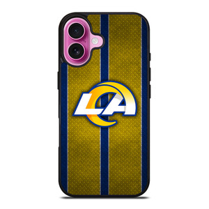 LOS ANGELES RAMS NFL METAL STRIPE iPhone 16 Plus Case Cover LOS ANGELES RAMS NFL METAL STRIPE iPhone 16 Plus Case Cover