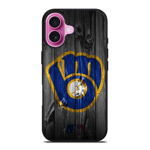 MILWAUKEE BREWERS MLB BASEBALL WOODEN LOGO iPhone 16 Plus Case Cover