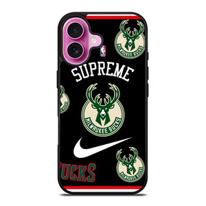 MILWAUKEE BUCKS NBA X SUPREME NIKE iPhone 16 Plus Case Cover MILWAUKEE BUCKS NBA X SUPREME NIKE iPhone 16 Plus Case Cover