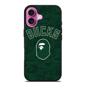 MILWAUKEE BUCKS X BAPE CAMO iPhone 16 Plus Case Cover MILWAUKEE BUCKS X BAPE CAMO iPhone 16 Plus Case Cover