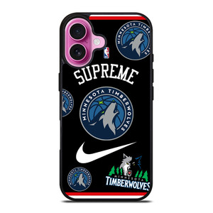MINNESOTA TIMBERWOLVES NBA X SUPREME NIKE iPhone 16 Plus Case Cover