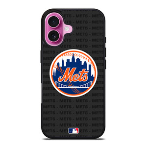 NEW YORK METS BASEBALL BLACK iPhone 16 Plus Case Cover
