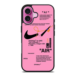NIKE AIR OFF WHITE PINK iPhone 16 Plus Case Cover