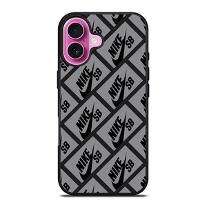 NIKE SB SKATEBOARD BOX PATTERN GREY iPhone 16 Plus Case Cover