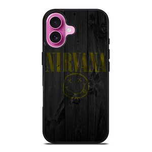 NIRVANA ROCK BAND WOODEN LOGO iPhone 16 Plus Case Cover