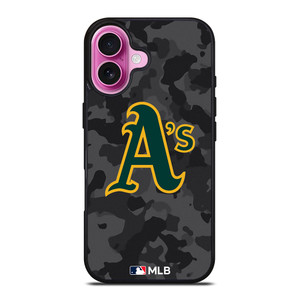 OAKLAND ATHLETICS BASEBALL BLACK CAMO iPhone 16 Plus Case Cover