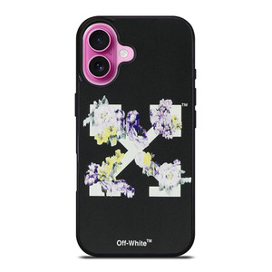 OFF WHITE FLORAL LOGO iPhone 16 Plus Case Cover