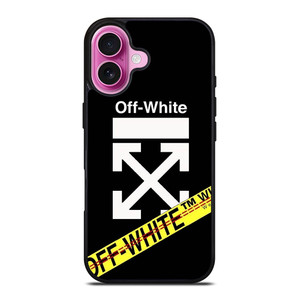 OFF WHITE YELLOW LABEL iPhone 16 Plus Case Cover OFF WHITE YELLOW LABEL iPhone 16 Plus Case Cover
