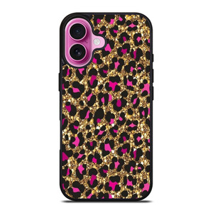 PINK LEOPARD GLITTER SKIN iPhone 16 Plus Case Cover