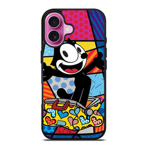 ROMERO BRITTO FELIX THE CAT ART iPhone 16 Plus Case Cover