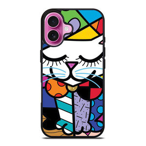 ROMERO BRITTO SERENE CAT ART iPhone 16 Plus Case Cover ROMERO BRITTO SERENE CAT ART iPhone 16 Plus Case Cover