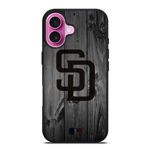 SAN DIEGO PADRES BASEBALL MLB WOOD LOGO iPhone 16 Plus Case Cover SAN DIEGO PADRES BASEBALL MLB WOOD LOGO iPhone 16 Plus Case Cover