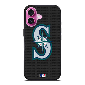 SEATTLE MARINERS BASEBALL BLACK iPhone 16 Plus Case Cover