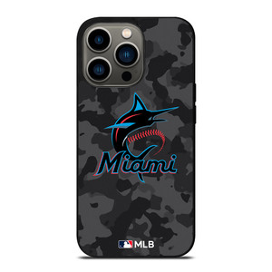 MIAMI MARLINS BASEBALL BLACK CAMO iPhone 13 Pro Case Cover