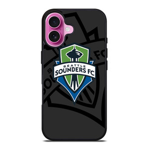 SEATTLE SOUNDERS FC MLS BLACK iPhone 16 Plus Case Cover