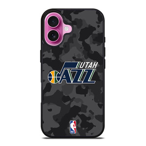 UTAH JAZZ BLACK CAMO iPhone 16 Plus Case Cover