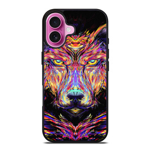 WOLF TRIPPY ART iPhone 16 Plus Case Cover