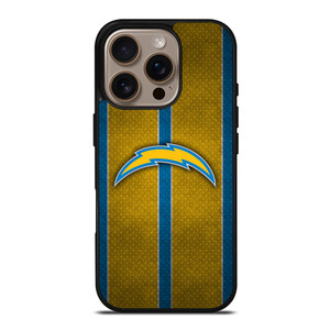 LOS ANGELES CHARGERS NFL METAL STRIPE iPhone 16 Pro Case Cover LOS ANGELES CHARGERS NFL METAL STRIPE iPhone 16 Pro Case Cover