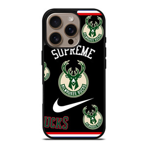 MILWAUKEE BUCKS NBA X SUPREME NIKE iPhone 16 Pro Case Cover MILWAUKEE BUCKS NBA X SUPREME NIKE iPhone 16 Pro Case Cover
