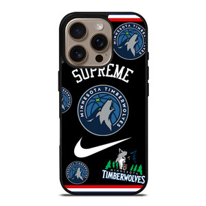 MINNESOTA TIMBERWOLVES NBA X SUPREME NIKE iPhone 16 Pro Case Cover MINNESOTA TIMBERWOLVES NBA X SUPREME NIKE iPhone 16 Pro Case Cover