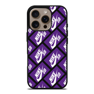 NIKE SB SKATEBOARD BOX PATTERN PURPLE iPhone 16 Pro Case Cover NIKE SB SKATEBOARD BOX PATTERN PURPLE iPhone 16 Pro Case Cover