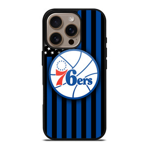 PHILADELPHIA 76ERS NBA USA FLAG iPhone 16 Pro Case Cover