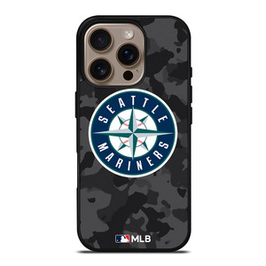 SEATTLE MARINERS BASEBALL BLACK CAMO iPhone 16 Pro Case Cover