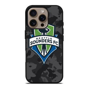 SEATTLE SOUNDERS FC MLS BLACK CAMO iPhone 16 Pro Case Cover