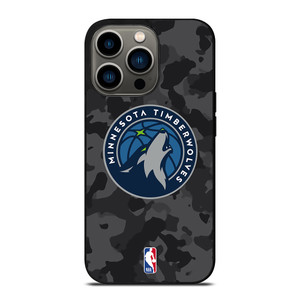 MINNESOTA TIMBERWOLVES BLACK CAMO iPhone 13 Pro Case Cover