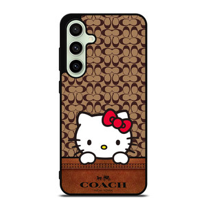 COACH NEW YORK LOGO HELLO KITTY BROWN Samsung Galaxy S24 FE Case Cover