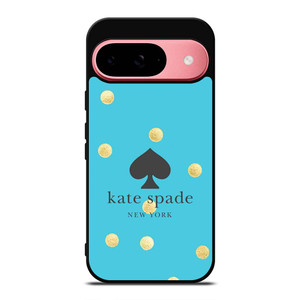 KATE SPADE NEW YORK LOGO BLUE GOLDEN POLKADOTS Google Pixel 9 Case Cover KATE SPADE NEW YORK LOGO BLUE GOLDEN POLKADOTS Google Pixel 9 Case Cover