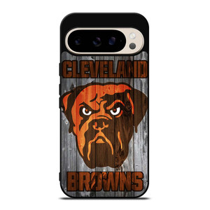CLEVELAND BROWNS NFL FOOTBALL WOODEN LOGO Google Pixel 9 Pro Case Cover CLEVELAND BROWNS NFL FOOTBALL WOODEN LOGO Google Pixel 9 Pro Case Cover